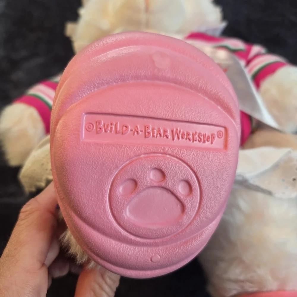 Build a Bear White and Pink Bear Plush with‎ Clothes and Shoes